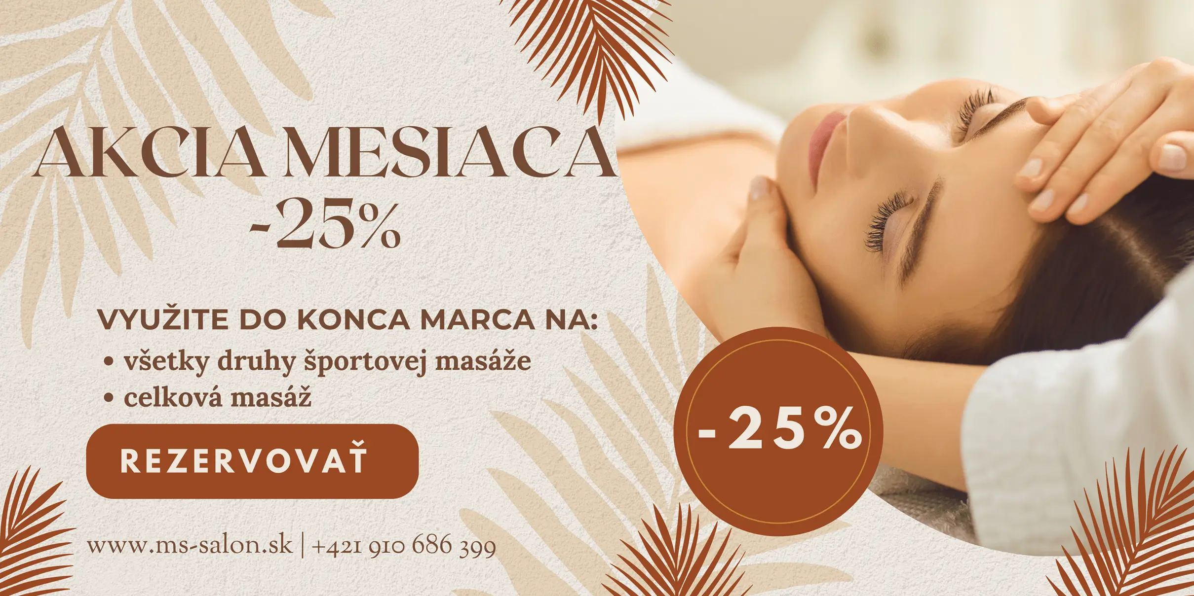 Zľava -25% na športovú a celkovú masáž, využite do konca marca